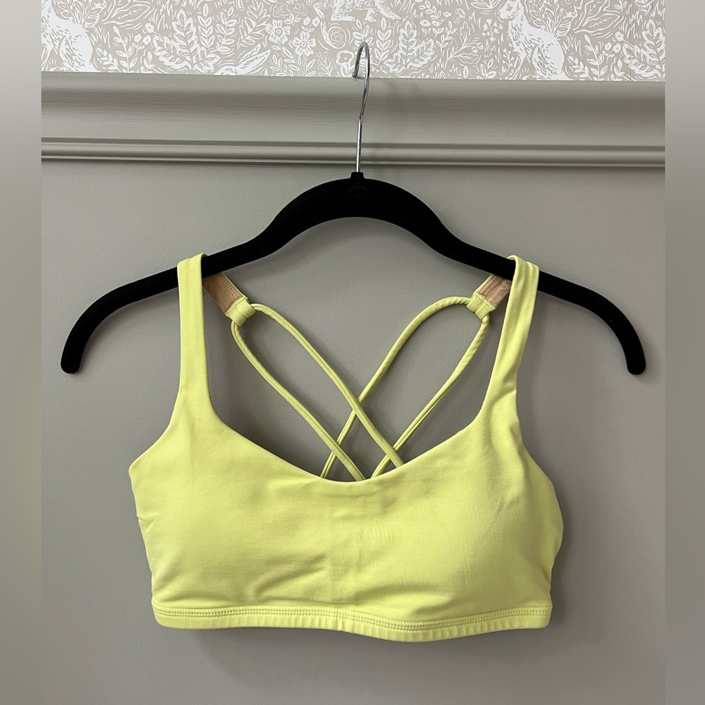 Lululemon Free To Be neon green/yellow bra